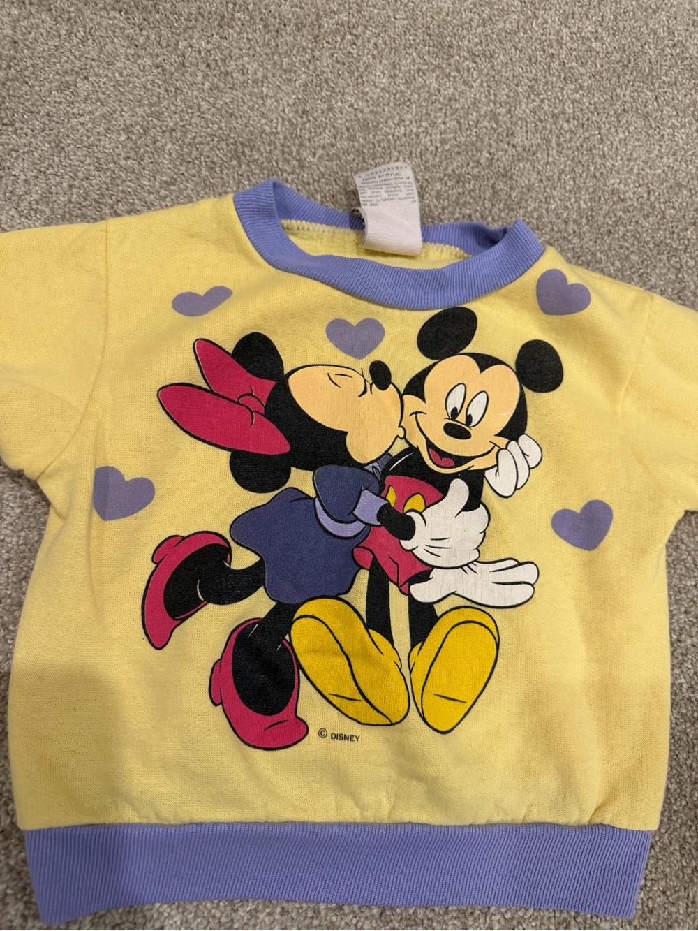 Vintage Disney Yellow & Lavender Minnie & Mickey Kids Sweatshirt - Picture 3 of 8